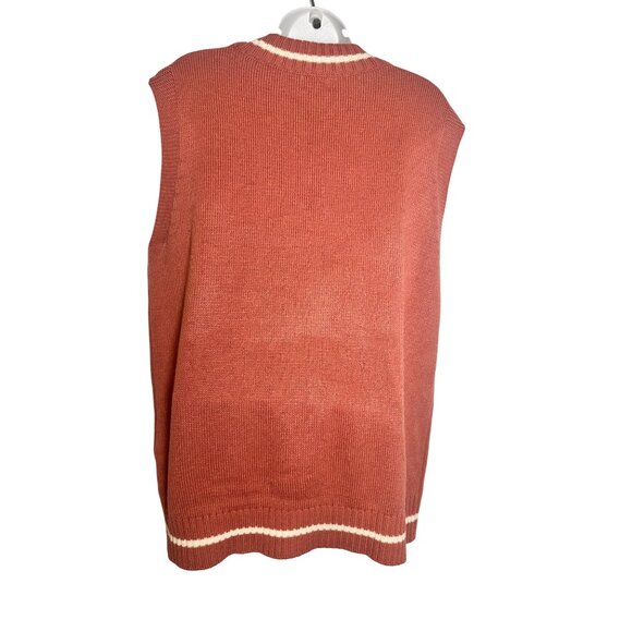 R Studio Rust Sleeveless V-Neck Sweater Vest Size L/XL - Picture 3 of 5
